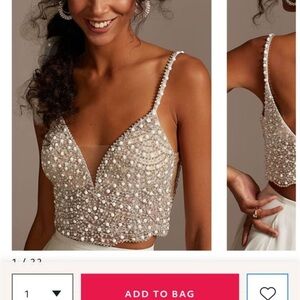 Sparkly crop top bridal piece